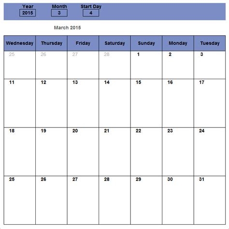 Printable Blank Monthly Calendar Excel Templates Free Monthly