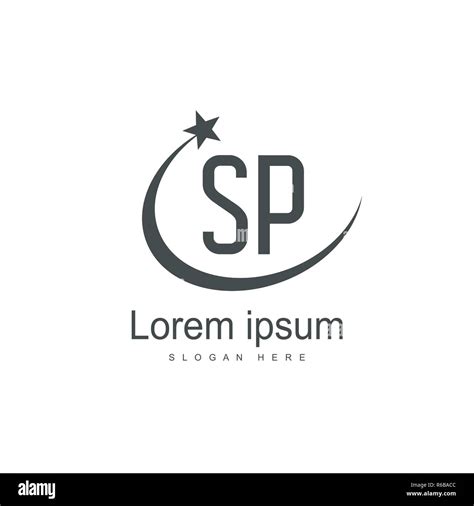 Initial Letter Sp Logo Template Minimalist Letter Logo Design Stock