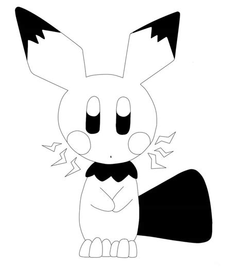 Pichu In Black And White By Surifox1 On Deviantart