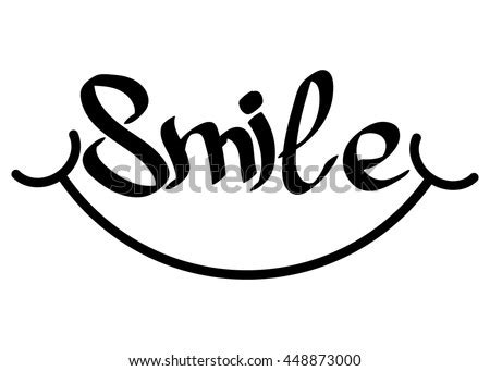 Smile Isolated Calligraphy Lettering Word Design Stock Vector Royalty Free