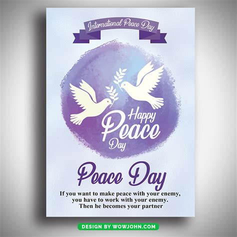 Happy Peace Day Flyer Poster Template Psd Free Psd Templates Png