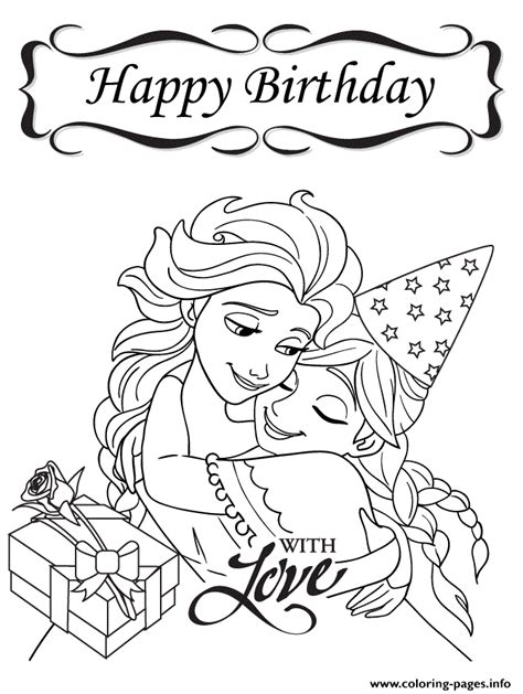 Right now, we propose printable birthday card coloring page for you, this post is related with kids helping coloring pages. Frozen Happy Birthday With Love Colouring Page Coloring ...