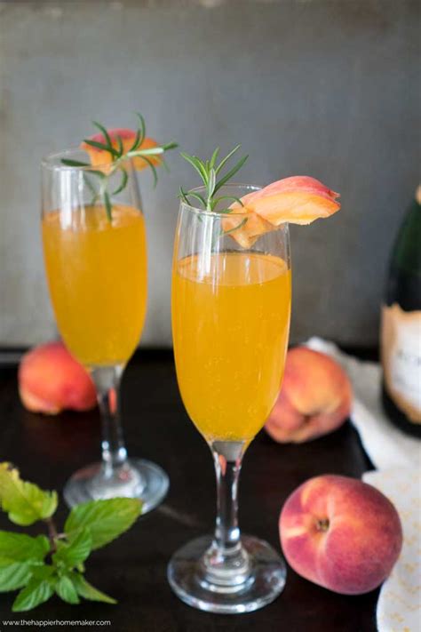 Bellini Champagne Cocktail Easy 2 Ingredient Peach Cocktail Recipe