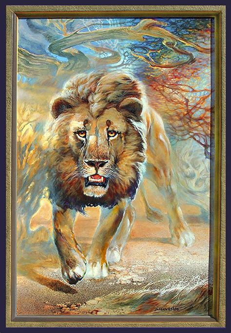 Majestic Lion Focused Intention Painting By Nico Vosloo Saatchi Art