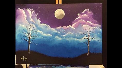 Easy Beginners Acrylic Moon Canvas Painting Tutorials Abstract