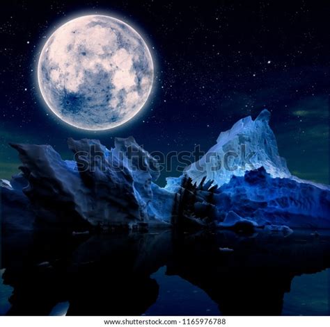 Iceberg Starry Night Full Moon Stock Photo 1165976788 Shutterstock