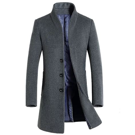 Buy Cashmere Coat Men 2017 Winter New Long Wool Blends