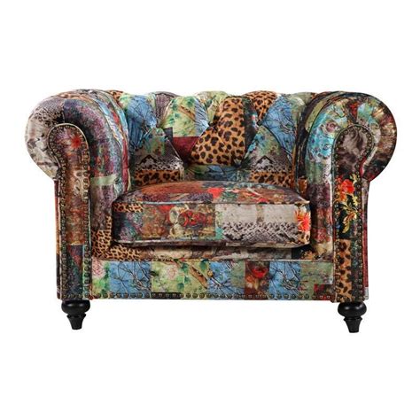 Chanster Fabric Chesterfield Armchair Patchwork