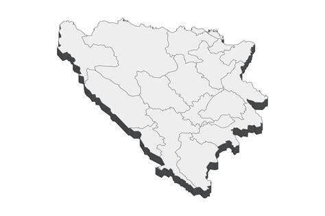 Ilustração Do Mapa 3d Da Bósnia E Herzegovina 12031258 Png