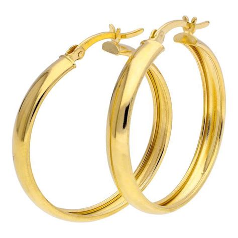 Gold Plated Silver Creole Mm Hoop Earrings Jewellerybox Co Uk