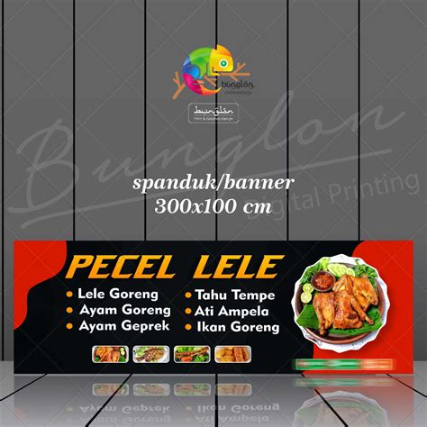 Jual Size 300x100 Cm Spanduk Banner Pecel Lele Custom Desain Model I