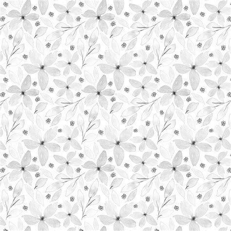 Grey Ink Floral Pattern Wallpaper Buy Online Happywall