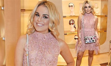 Tallia Storm Looks Chic In Nude Semi Sheer Lace Dress Daily Mail Online