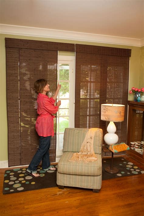 Bamboo Sliding Panels Panel Track Blinds Living Room Blinds