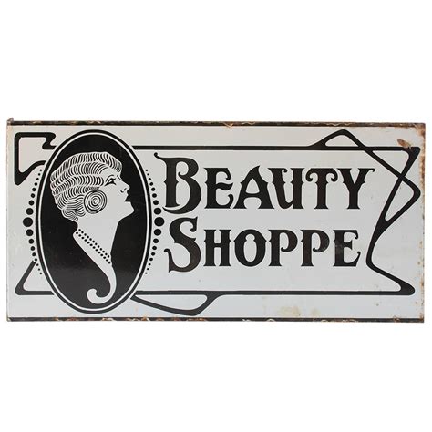 1920s Double Sided Porcelain Beauty Shoppe Sign For Sale At 1stdibs