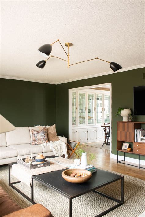 My Green Living Room With Dark Green Paint Green Living Room Decor