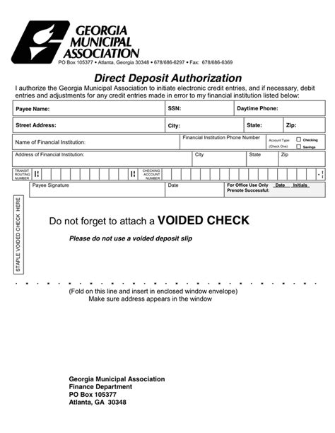 Direct Deposit Form In Word And Pdf Formats