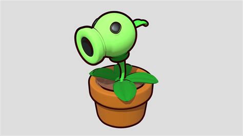 peashooter plants vs zombies 3d model by androlpex [476fc62] sketchfab