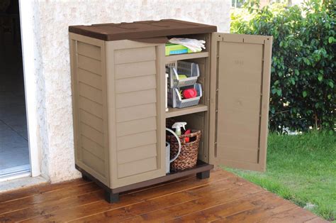 Small Outdoor Plastic Storage Cabinet Review Backyard Storage Sheds