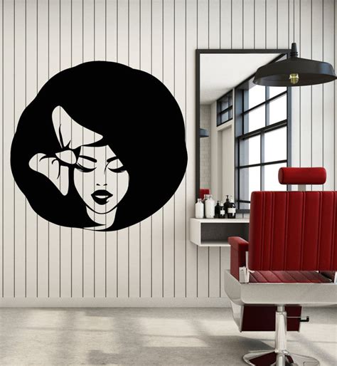 Vinyl Wall Decal Beauty Girl Face Hair Spa Salon Hair Style Stickers M