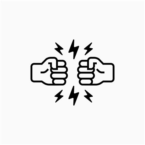 Fist Bump Vector Icon Design Line Illustration Clip Art Isolated On White Background 15696685