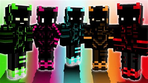 Neon Gamer Demons By The Lucky Petals Minecraft Skin Pack Minecraft
