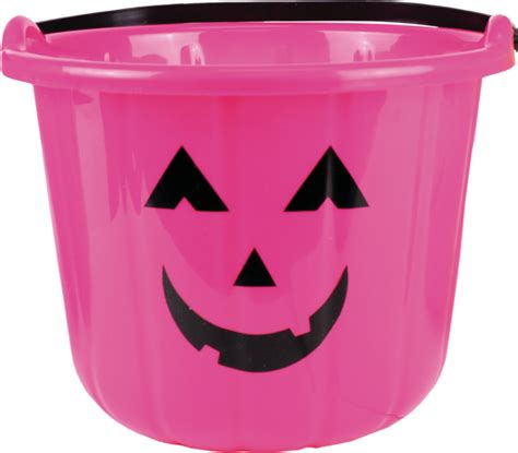 Jack O Lantern Plastic Treat Pail Bucket Pinkblack 5 In For Trick