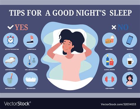 Infographic Showing Tips For Restful Sleep Vector Image