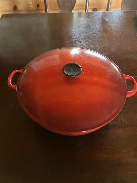 Le Creuset BOUILLABAISSE 7 1 4 Qt SOUP POT Red Enamel Cast Iron EBay