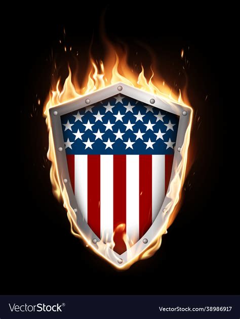 Shield With Image American Flag Royalty Free Vector Image