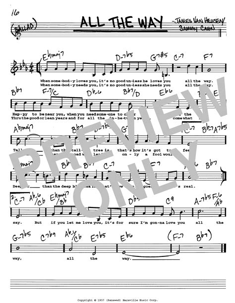 All The Way Sheet Music Direct