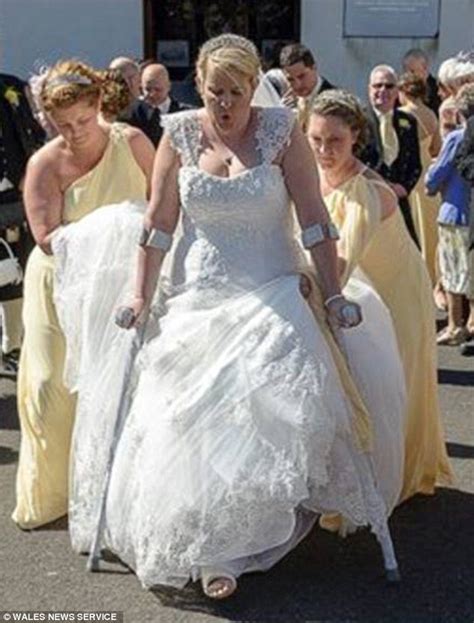 Carmarthen Woman Walks Down The Aisle With Broken Leg In Wedding