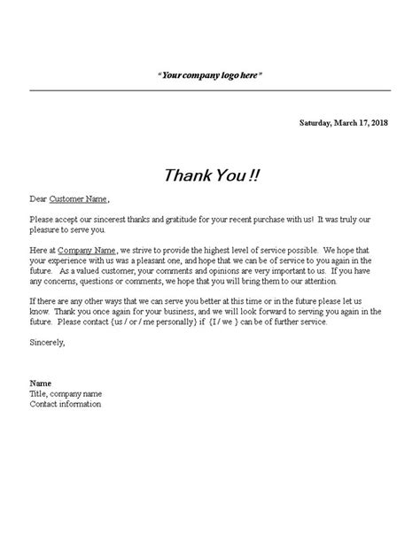 Create A Professional Business Thank You Letter
