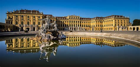 Hd Wallpaper Water Reflection Austria Fountain Sculpture Palace