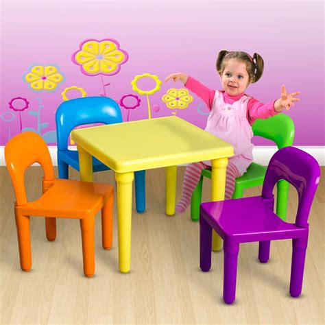 Tot Tutors Kids Table And Chairs Play Set Child Activity Study 4 Chair