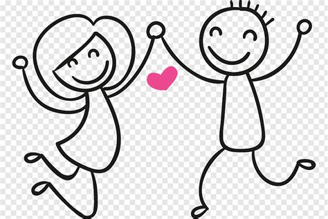 Girl And Boy Stick Figure Drawing Embroidery Love Couple