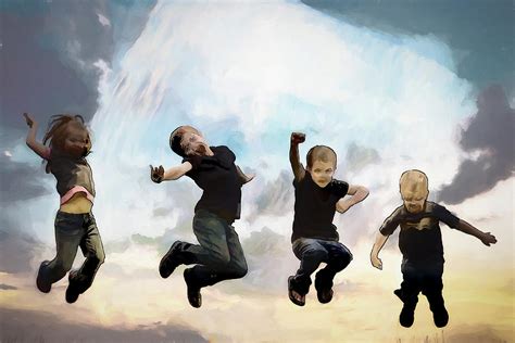 Kids Jump For Joy Digital Art By Ronald Bolokofsky Fine Art America