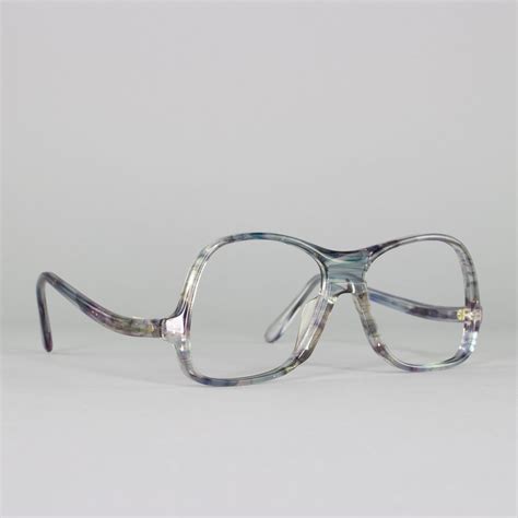 80s glasses unique clear blue vintage eyeglasses made in usa 1980s eyeglass frame