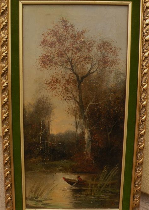 Circa 1900 Antique Signed Landscape Oil Painting Probably
