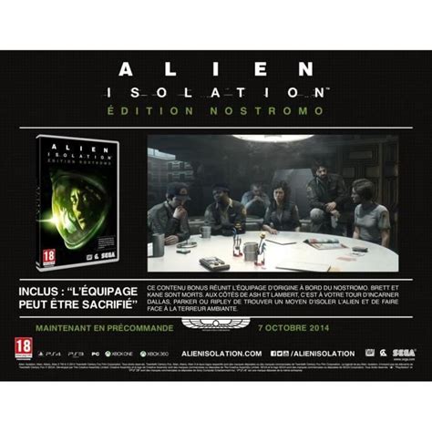 Alien Isolation Edition Limitée Nostromo Xbox 360 Achat Vente Jeux