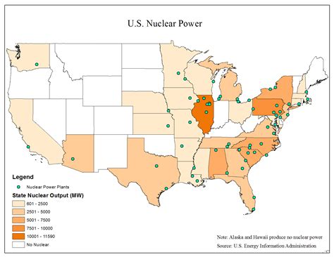 Us Nuclear Power Plants And Production By State