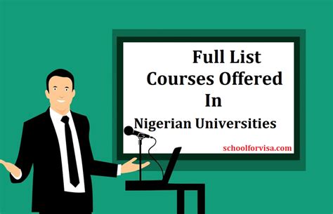 Full List Of All Courses Offered In Nigerian Universities Official