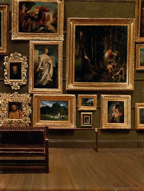 The Picture Gallery In The Old Museum 1879 Painting Enrico Meneghelli