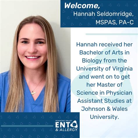 Roanoke Valley Ent And Allergy On Twitter Help Us Welcome Our Newest Provider Hannah
