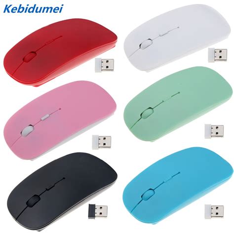 Kebidumei Ultra Thin Wireless Mouse Usb 24ghz Optical Gaming For Apple