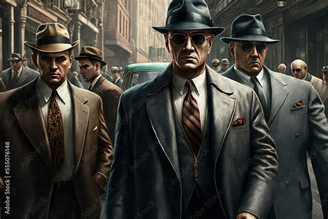 generative ai generative ai mobsters in early deys on the streets mafia people in suits