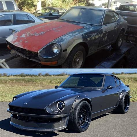 Before And After Of This Guys 8 Year Project 1972 Datsun 240z Restomod
