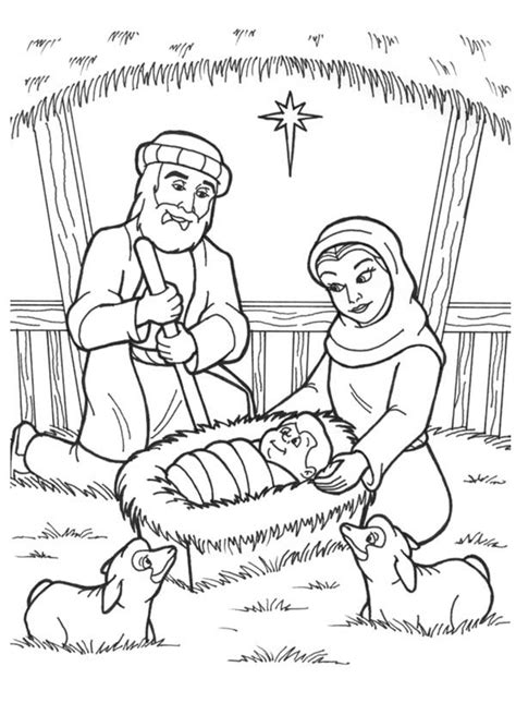 Jesus Is Born In A Manger In Nativity Coloring Page Jesus Is Born In A