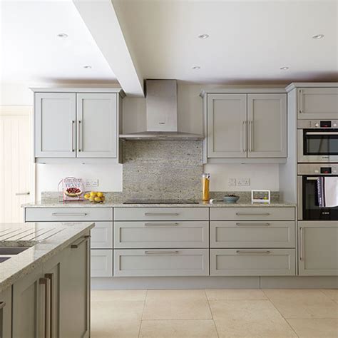 Grey Kitchen With Stone Flooring Decorating Ideal Home