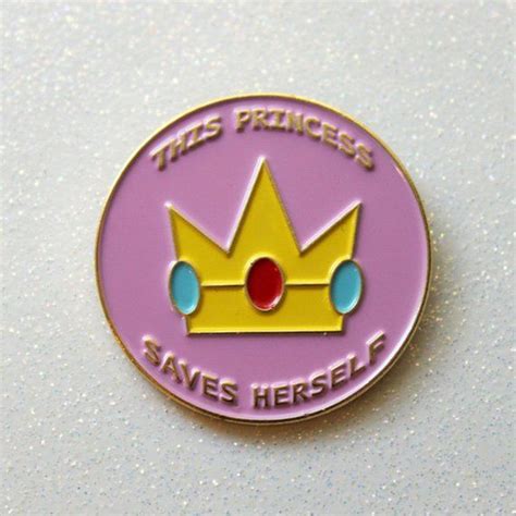 Crown Enamel Pin This Princess Saves Herself Hat Lapel Pin Badge